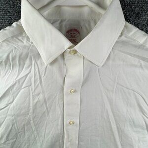 Brooks Brothers Long Sleeve Button Up Shirt 16 34 White Regular Fit All Cotton